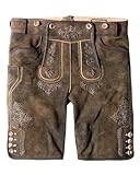 Stockerpoint Herren Lederhose Beppo4 I Größe 44-64 I Bequeme Trachtenhose in edler Hirschoptik mit Gürtel I Aus 100% hochwertigem Wildbockleder I Perfekt für Trachten & Festlichkeiten