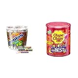 Mentos Mini Fruit Mix Bucket & Chupa Chups Best of Lutscher-Dose, enthält 50 Lollis in 7 Geschmacksrichtungen wie Cola, Apfel, Erdbeere und weitere, praktische Aufbewahrungs-Dose, 50 x 12g