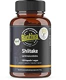 Shiitake Kapseln Bio - 120 Kapseln - 100% Bio - Shii-Take - Lentinula edodes - Vitalpilz - vegan - ohne Zusatzstoffe - abgefüllt und zertifiziert in Deutschland