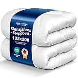 John Cotton New Way Bettdecke 135x200 - Innovativ & Atmungsaktive Decke für Allergiker | Oeko-Test Zertifiziert Bettdecken | Weiche Microfaser Schlafdecke | Oberbett 135 x 200 | Quilt | Duvet