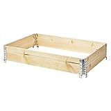 rg-vertrieb 6X Palettenrahmen Aufsatzrahmen für Europaletten Hochbeet Gartenbeet Stapelrahmen 120x80x19cm Natur