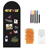 Magnetische Tafelfolie Selbstklebend Schwarz 120x45 cm – Abwischbare Magnettafel mit 5 Flüssigkreide Markern für Zuhause, Kinder & Büro, Ideal zum Zeichnen und Lernen
