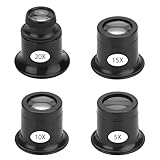 EEEKit Uhrmacherlupe,4 Stück Augen Lupe Glas Okular,5x/10x/15x/20x Schmuck Augen Lupe Für Juwelier Uhr Hobby Münzen Uhrmacher Elektriker Nähen (Schwarz)