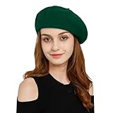 PFSVZN Baskenmütze Damen, Baskenmütze, Damen Klassische Mode Beret Grüne Beret Französische Herbst und Winter Geeignet für Damen Herbst und Winter Vielseitige Damen Kuppel Maler Beret