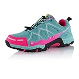 Fusskleidung® Damen Herren Wanderschuhe atmungsaktive Trekkingschuhe Blau Schwarz Pink EU 39