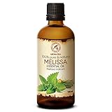 Zitronenmelissenöl 100 ml - Mellissa Indicum - 100% Reines Ätherisches Zitronenmelisse Öl - Melissenöl - Ätherisches Öl für Schönheit - Massage - Diffuser - Duftlampe - Raumduft - Melissa Oil
