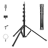 TARION Lichtstativ 200 cm Aluminium Lampenstativ Traglast 8 kg für Studio Outdoor Fotografie Ringlicht Blitzlicht (FLS-20)