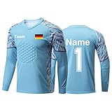 Benutzerdefiniert Torwart Trikots für Erwachsene/Kinder Personalisiertes Torwarttrikot Set mit Name Team Logo