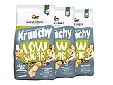 Barnhouse Krunchy Low Sugar Crazy Nuts, zuckerarmes Bio Hafer-Knuspermüsli aus Bayern, mit Cashews, Haselnüssen und Kokoschips, 3 x 375g