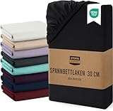 Utopia Bedding - Spannbettlaken 200x200cm Bis 30 cm - Schwarz - Gebürstete Mikrofaser Spannbetttuch - Oeko Tex Standard 100