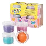 Feuchtmann Kinder Soft KNETE Mini Sparkle - 4 x 80g weiche Kinderknete, ungiftig, vegan und glutenfrei, lufttrocknende Glitzerknete mit Bio-Glitter im Knetset (ab 2 Jahren)