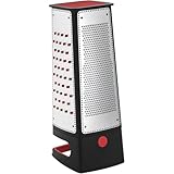 Silit Vierkantreibe mit Auffangbehälter, 29,5 x 11 x 11 cm, 4 Reibeflächen, Edelstahl, Kunststoff, Kartoffelreibe, Gurkenhobel