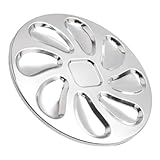 Veemoon Edelstahl Meeresfrüchteplatte 23x23cm mit Glatten Kanten Vielseitiger Austern und Snackteller für Grill Restaurant und Zuhause