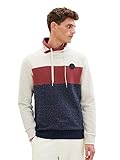 TOM TAILOR Herren 1037761 Colorblock Snood Sweatshirt, 18623-vintage beige Melange, L