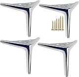 Möbelbeine, solide Möbelbeine, schwer gebürstetes Gold, 4 Stück, 11,9 cm, robuste DIY-Möbel, Tischbeine aus Metall, Bettgestellfüße aus Eisen (D 12 cm)