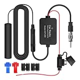 Antennenverstärker für Autoradio, 12V DAB/FM/AM Antenne Auto, Splitter für Nachgerüstete Radios, Adapter für Fahrzeug, LKW, SUV