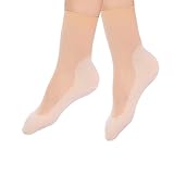 5 Paar Nylon Söckchen Damen Seidenstrümpfe Ultradünne Transparente Kristall Socken Elastische Kurze Socken Anti-Rutsch-Baumwollsohle Feinstrümpfe Socken Damen Schwarz Grau Teint