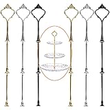 6 Set Etageren Stangen Set, Etageren Stangen, Metallstangen Mittellochausstech, 2 bis 3 Etage für Hochzeitstorte Etagere Tortenständer Tortenhalter Torten