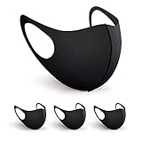 BartZart Shabo 3er Staubschutzmasken aus EIS Seide I waschbar und wiederverwendbar I Face Mask Black I Flexible Mundschutzmaske I Nasenschutzmaske I Motorrad Maske I Staubmaske