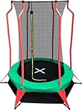 Wellactive Indoor & Outdoor Mini Trampolin Happy Jump für Kinder ab 3 Jahren, max. 25 kg, 185x190 cm, Grün