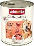 animonda GranCarno Hunde Nassfutter mit Rind + Huhn (6 x 800 g), getreidefreies Hundenassfutter ohne Zucker, für ausgewachsene Hunde, mit frischen fleischigen Zutaten
