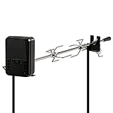 BBQ-Toro Grillspieß Set 93,5 cm | 2 Fleischnadeln | Grilldrehspieße elektrisch, Gasgrill Drehspieß, Grillspieß mit Motor | Hähnchen Ständer, Grillmotor mit Spieß, Drehmotor für Grill