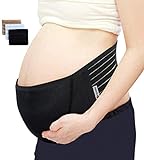 Luamex® Testsieger - Schwangerschaftsgürtel - Bauchband Schwangerschaft - Schwangerschaftsgurt verstellbar - Bauchstütze atmungsaktiv - Bauchgurt Schwangerschaft -eBook-BH-Extender (Schwarz)