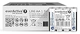 everActive AA Batterien 40er Pack, Pro Alkaline, Mignon LR6 R6 1.5V, höchster Leistung, 10 Jahre Haltbarkeit, 40 Stück