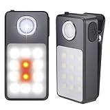2 Stück Lauflicht USB-C Wiederaufladbar, 3 Helligkeitsstufen, Upgrade 2-in-1 Clip-Leuchte, IPX7 Wasserdichte Kompakte LED Taschenlampe für Abendspaziergang Joggen, Arbeiten, Camping (Schwarz)