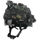 SDYAYFGE Taktischer Helm Set Vollausstattung,Leichter Airsoft Helm Mit Taschenlampe Signalleuchte Schutzbrille Legierung NVG Modell Halterung Für Airsoft Paintball Cosplay