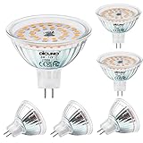 DiCUNO GU5.3 LED Lampe 6W, MR16 LED Ersatz für 70W Halogenstrahler, 750LM, Warmweiß 2700K LED Spot, 12V AC/DC, Reflektorlampe für Akzentbeleuchtung, CRI 85, nicht dimmbar, 6er Set