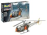 Revell Modellbau I Alouette II I Bausatz I Maßstab 1:32 I 191 Teile I Bastelset ab 12 Jahren I Detailgetreues Modell mit authentischem Design I Helikopter