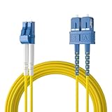 10Gtek SC zu LC OS2 Singlemode Duplex 1-Meter, LWL Glasfaser Patchkabel Fibre Optic Patch Cable 9/125μm LSZH, Yellow
