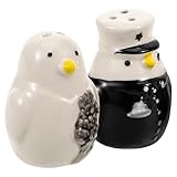 DECHOUS 2 Stück Keramik Gewürzstreuer Pinguin Salz und Pfeffer Shaker Cartoon Design Kompakt Leicht zu Reinigen Küchen Gewürzbehälter für Salz Pfeffer Zucker Vorratsdose