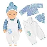 JurciCat Kleidung Bekleidung Outfits für Babypuppen Puppenkleidung Puppenzubehör mit Hut Langarm Hose Puppe Zubehör für Baby Puppen 35-43 cm Geschenk für Kinder Mädchen Jungen(Puppen nicht enthalten)