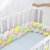 LOVEXIN Geflochtener Kopfschutz für Babybett, geflochtenes Kissen, geknotet, 4 Farben, weich, bequem, für Babybett, geflochtene Bettschlange, Babybett, geflochten, A32, 200 cm