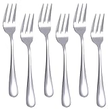 6 Stück Kuchengabel,Dessertgabeln Edelstahl Set,Edelstahl Gabeln, Spülmaschinenfest,Tafelgabeln,Obstgabel,Spiegelpoliert Gabeln, geeignet für Konditoreien,Restaurants,Bars,Haushalte,Kantinen-14cm