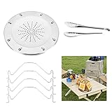 SNAGAROG Camping Toast Racks aus Edelstahl Toaster mit Faltbarem Ständer 4 Scheiben Brot Toastregal für Familien Outdoor Camping Angeln Picknick Urlaub