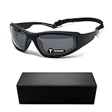 TERAISE Motorrad-Reitbrille-Sicherheits-Ski-Schutzbrillen justierbare UV400 schützende windundurchlässige staubdichte Anti-Nebel-Sonnenbrille für verschiedene Sportarten im Freien(Black)
