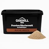 OAKHILL BBQ Premium Räuchermehl zum Heiß- und Kalträuchern, Smoken, von Fleisch, Fisch, Geflügel, Wild, Käse und Gemüse. Im praktischen Wiederverschliessbaren 5,5 Liter Eimer