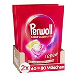 Perwoll Renew Caps Color Waschmittel 80 (2 x 40 Wäschen), All-in-1 Waschmittel Caps reinigen sanft und erneuern Farben & Fasern, für alle farbigen Textilien, mit Dreifach-Renew-Technologie