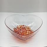 CRISTALICA Herzschale Glasschale Bunt Konfeti/Transparent, Bonbonschale - Handarbeit, Glasschale Deko - Gebäckschale - Deko Schale Glas - Salatschüssel (Mittel)