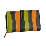 Branco Leder - feine Leder Damen Geldbörse, Portemonnaie, Ladys Wallet, Mehrfarbig Multicolor, 17 Kartenfächer !!!