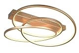 Trio Leuchten LED Deckenleuchte Darvin 649110179, Metall goldfarbig, inkl. 34 Watt LED, Lichtfarbe einstellbar, Switch Dimmer