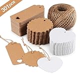 Geschenk Anhänger 301stk. mit Juteschnur 60m Absofine Geschenkanhänger Kraftpapier Etiketten Tags Anhängeschilder Eintrittskarten