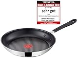 Tefal H80502 Jamie Oliver Edelstahl Bratpfanne 20 cm, Induktion Pfanne mit Antihaftbeschichtung, Bratpfanne auch für Induktionsherd, Antihaftpfanne, Nachfolger, inkl. Pfannenwender + Pfannenschoner