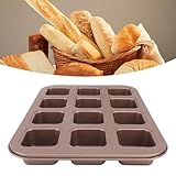 Footfox Geteilte Brownie-Pfanne mit 12 Mulden – leicht zu reinigende, rechteckige Backform aus Premium-Kohlenstoffstahl für perfekt geschnittene Brownies, Toast und Kuchen