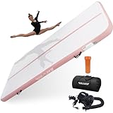 AIR TUFF Aufblasbare Gymnastikmatte | Luft-Taumelbahn mit elektrischer Pumpe für Zuhause, Fitnessstudio, Yoga, Cheer, Gymnastikgeräte | inklusive Mattenbeutel | perfekt für Kinder und Erwachsene, für