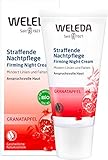 WELEDA Bio Granatapfel straffende Nachtpflege, reichhaltige Naturkosmetik Hautcreme mit aufbauenden Nährstoffen, Gesichtspflege für höhere Elastizität und Spannkraft der Haut, 30ml