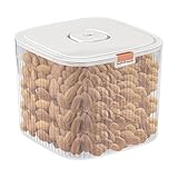 WJnflQN Aufbewahrungsbehälter für trockene Lebensmittel, transparenter Reiseimer, Müsli-Spender, Reisspender, Lebensmittelbehälter, großer Fassungsvermögen, luftdichter Reishalter, Spender für